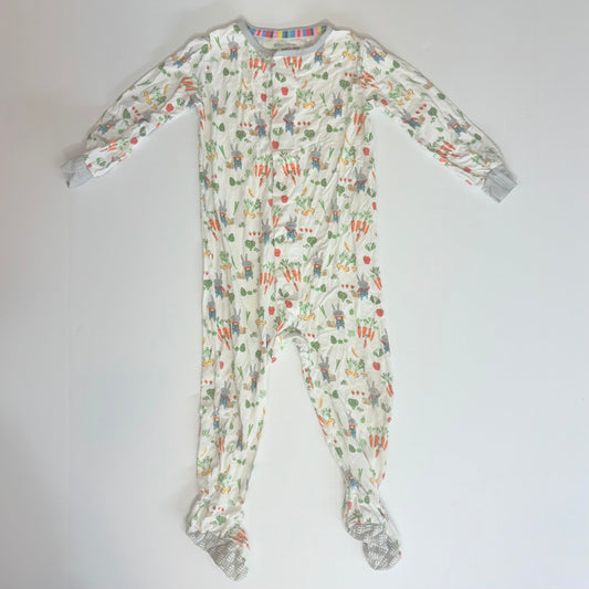 Seller 189 Gender Neutral 12-18m Magnetic Me Magnetic Modal Footie Pajamas - Bunny Garden Print EUC