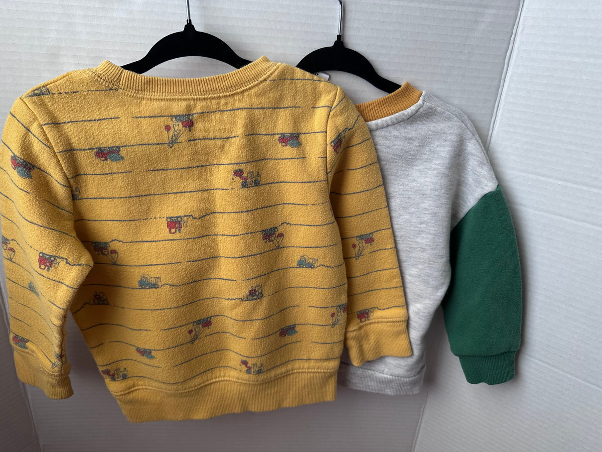 #146 Jumping Beans Construction and TMNT Sweatshirt Set Boys 18M