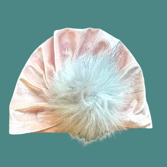 #1 Pink Velvet Baby Turban REDUCED
