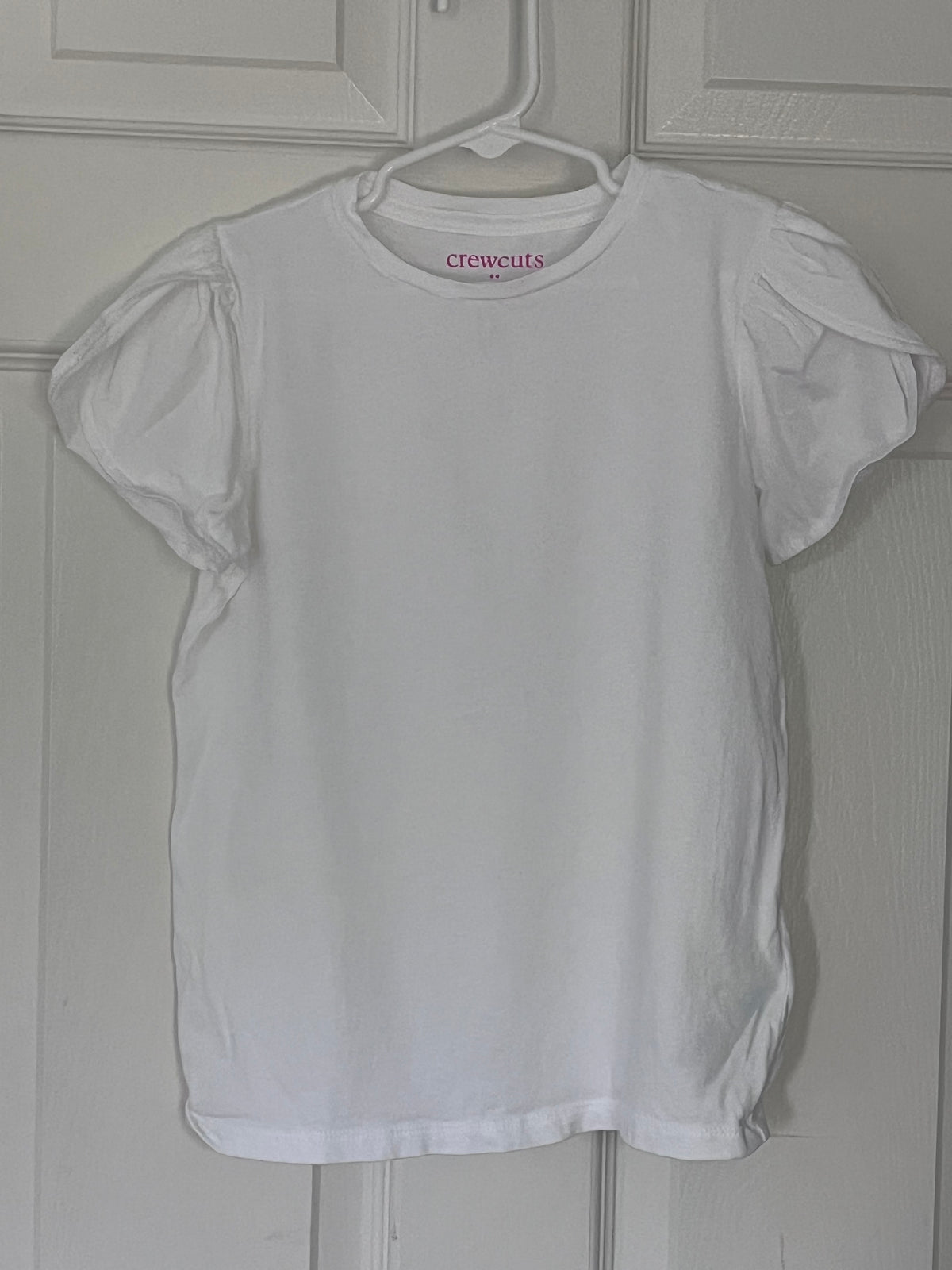 #125 Girls Crewcut top with sleeve detail Size 8/9