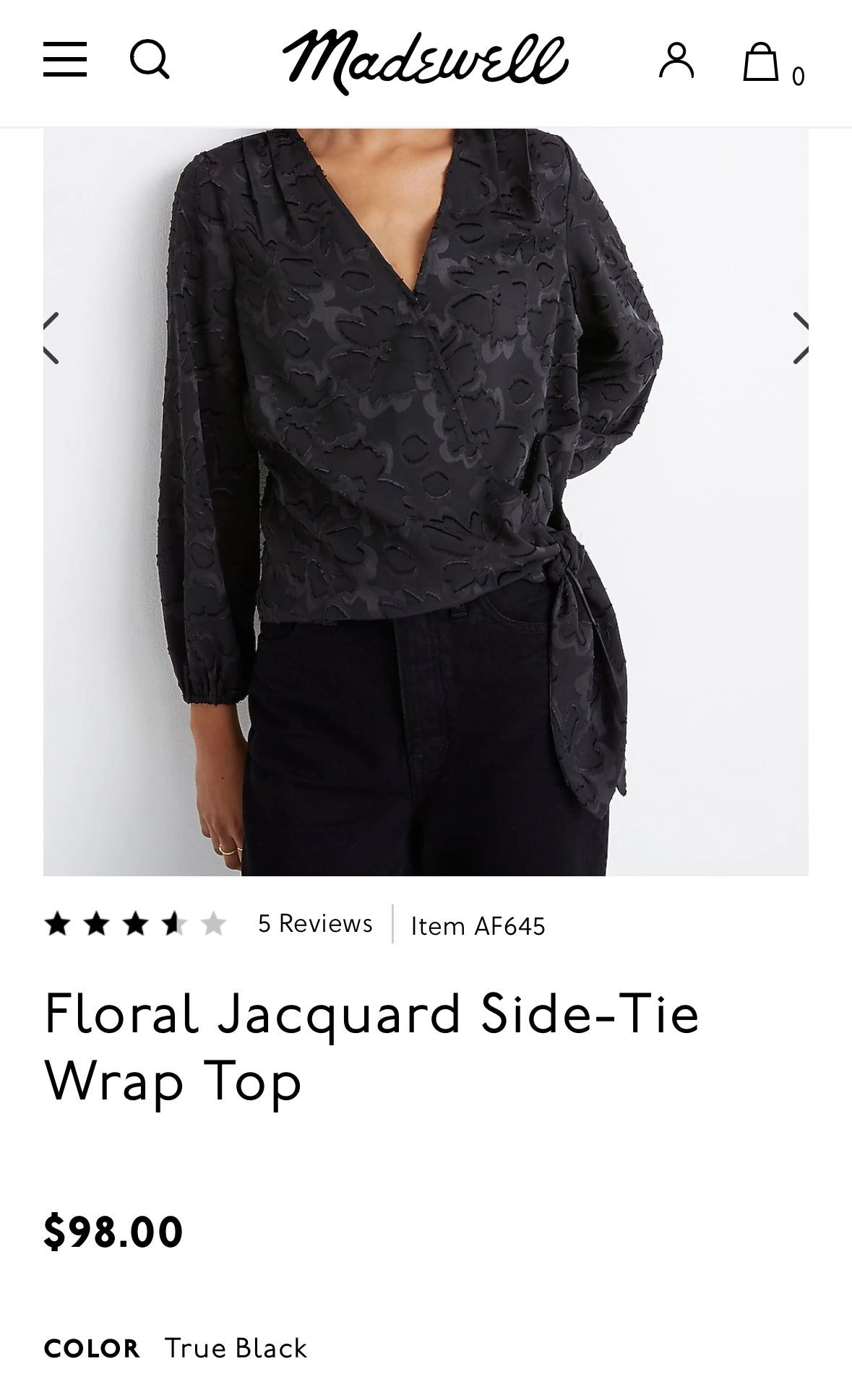 Madewell | small | NWT | Floral Jacquard Side-Tie