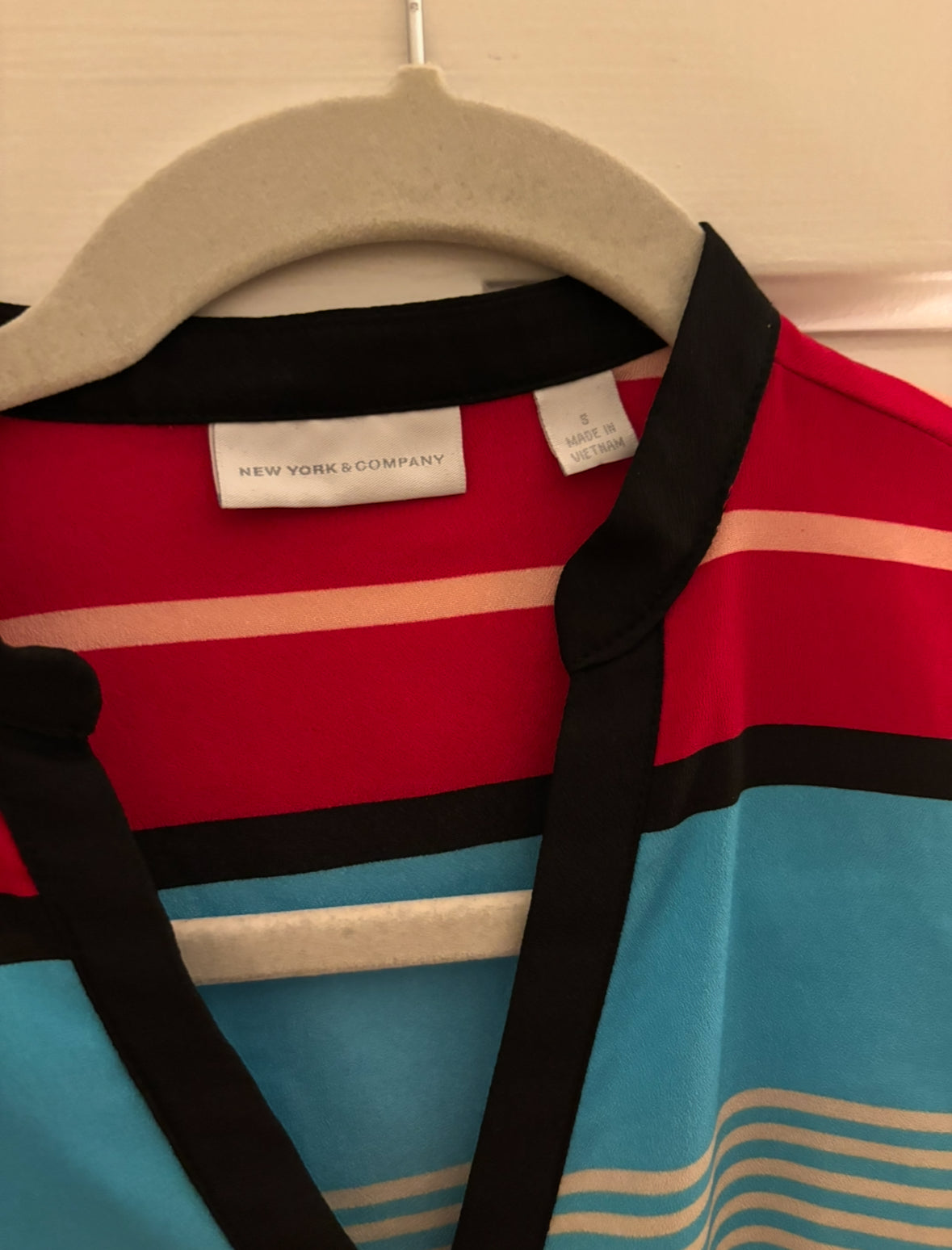 Seller #195 - New York & Company Women’s Multi Colored Striped Shirt - Size Small