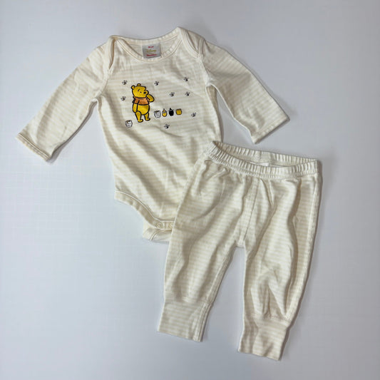 Seller 189 Gender Neutral 0-3m Hanna Andersson Disney Winnie the Pooh Bodysuit and Wiggle Pants Set EUC