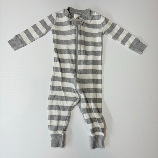 Seller 189 Gender Neutral 6-12m (70cm) Hanna Andersson Zip Sleeper - Gray/White Stripe GUC