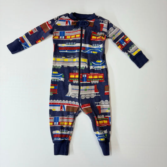 Seller 189 Gender Neutral 6-12m (70cm) Hanna Andersson Zip Sleeper - Trains GUC