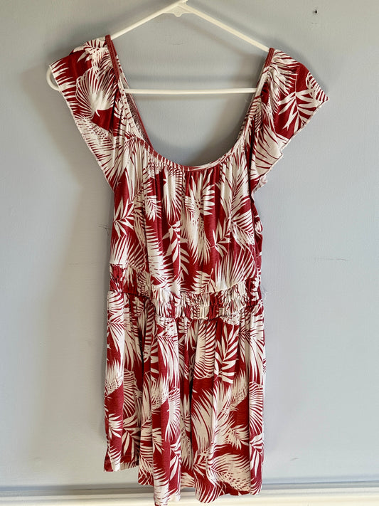#26 Torrid Maroon & White Fern Tank size 2 (women's XL 16-18)