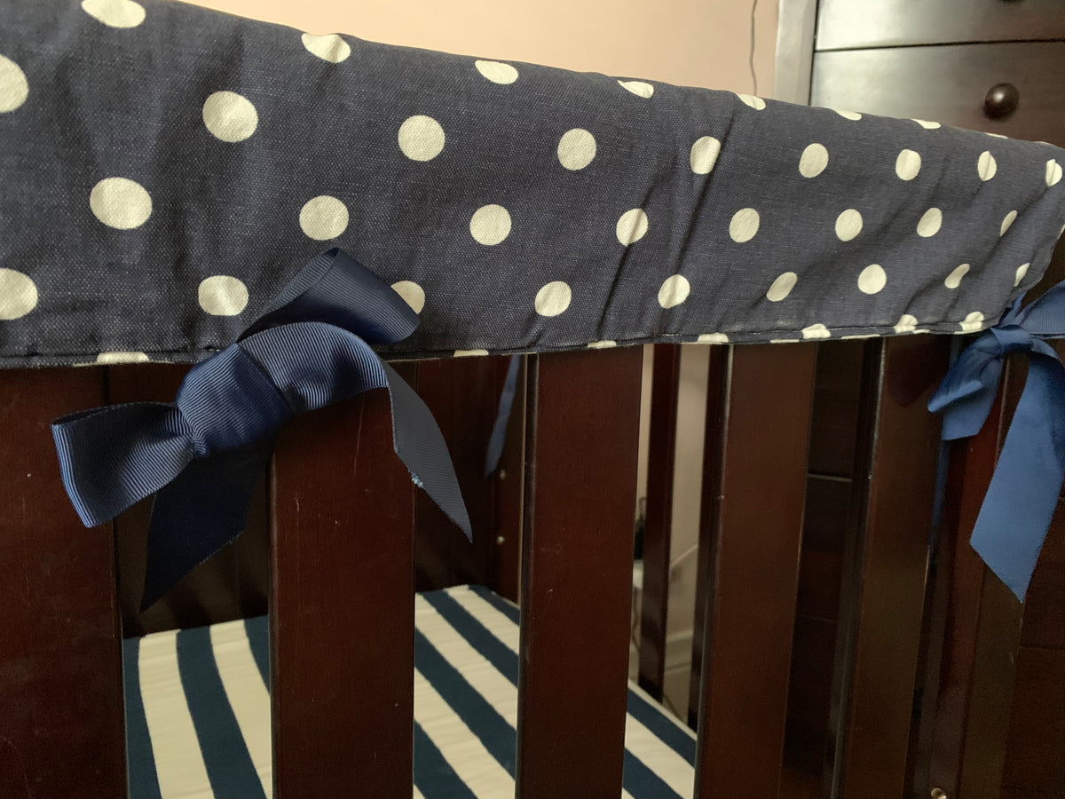 Seller 42, Crib rail covers. Navy/White, EUC