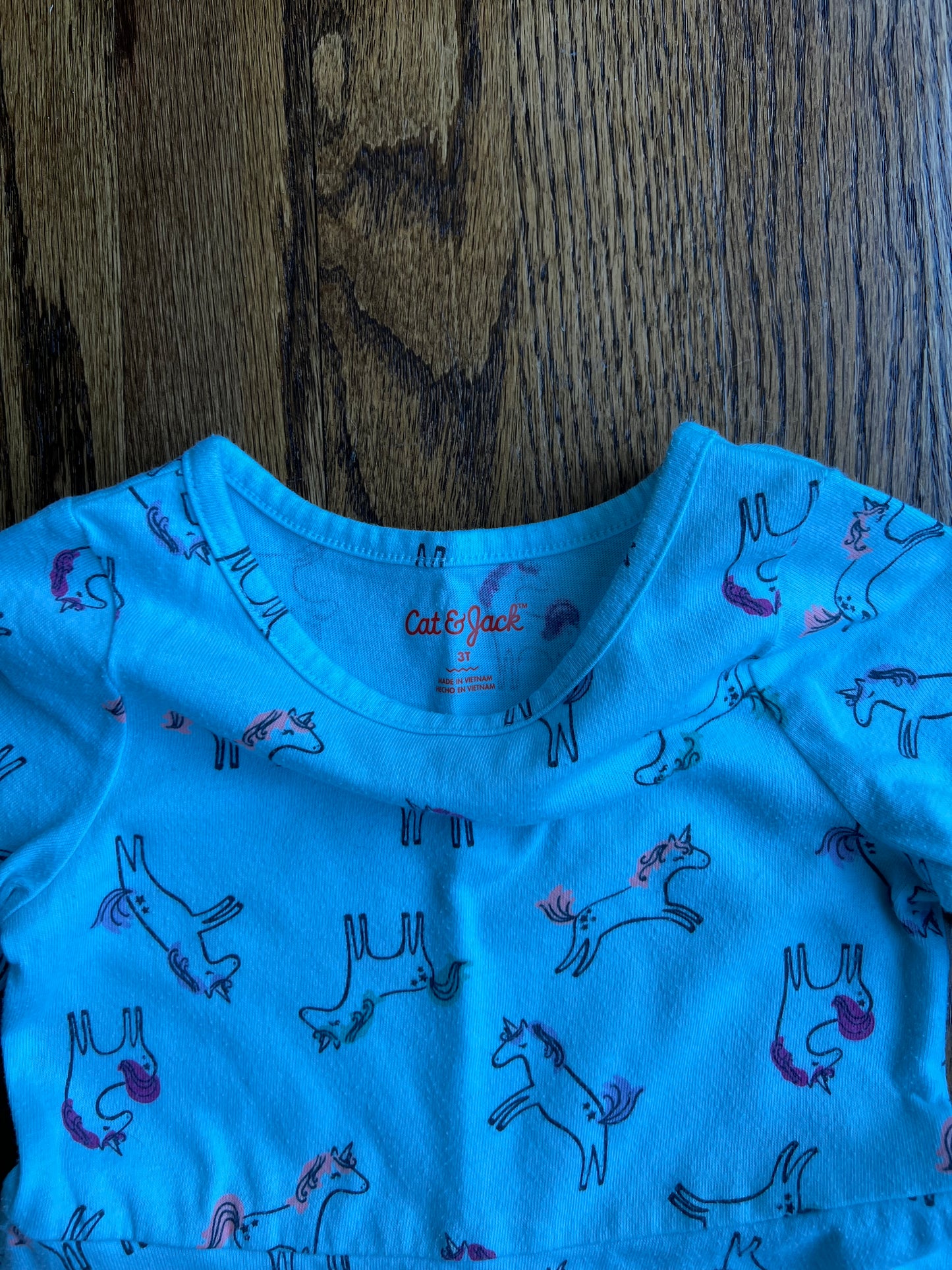 Seller #115 - Cat & Jack Girls 3T Blue Unicorn Dress, GUC