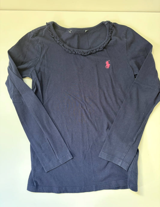 #40 Ralph Lauren Navy Shirt Girls 6/7