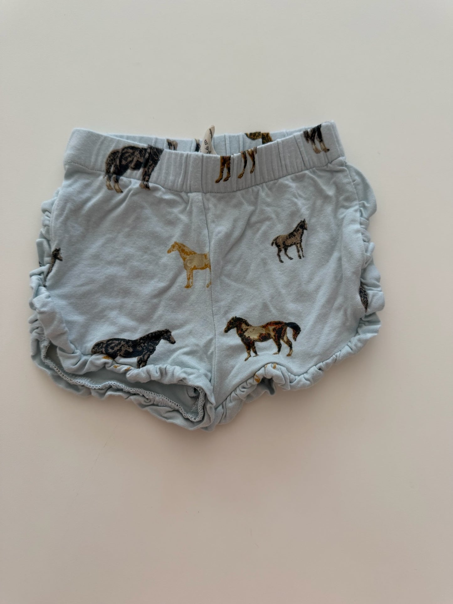 #117, 6M, Kate Quinn bamboo shorts, horse print, EUC