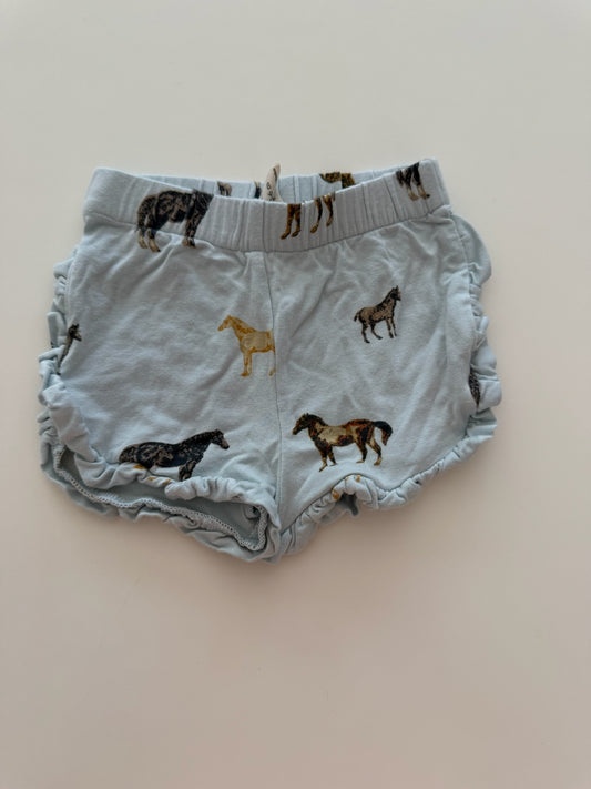 #117, 6M, Kate Quinn bamboo shorts, horse print, EUC