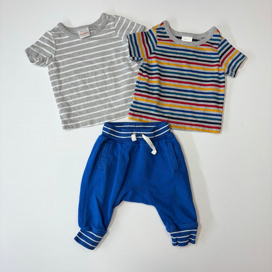 Seller 189 Boys 6-12m Hanna Andersson Striped Tees & Sweatpants Bundle (3pcs) EUC