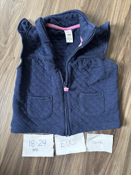 #138 - 18-24 Mo - EUC Carters - Navy Vest - PU 45236