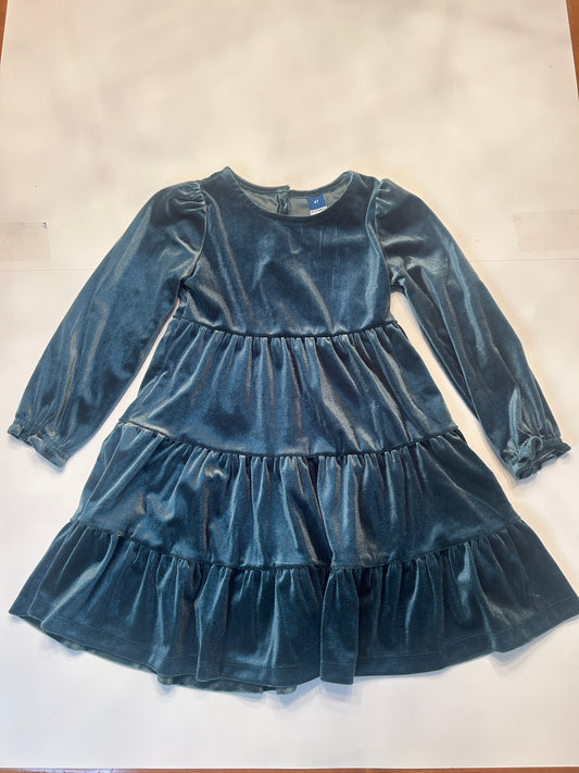 #11-Girls 4T-Old Navy-Green Velvet Dress (1 of 2)
