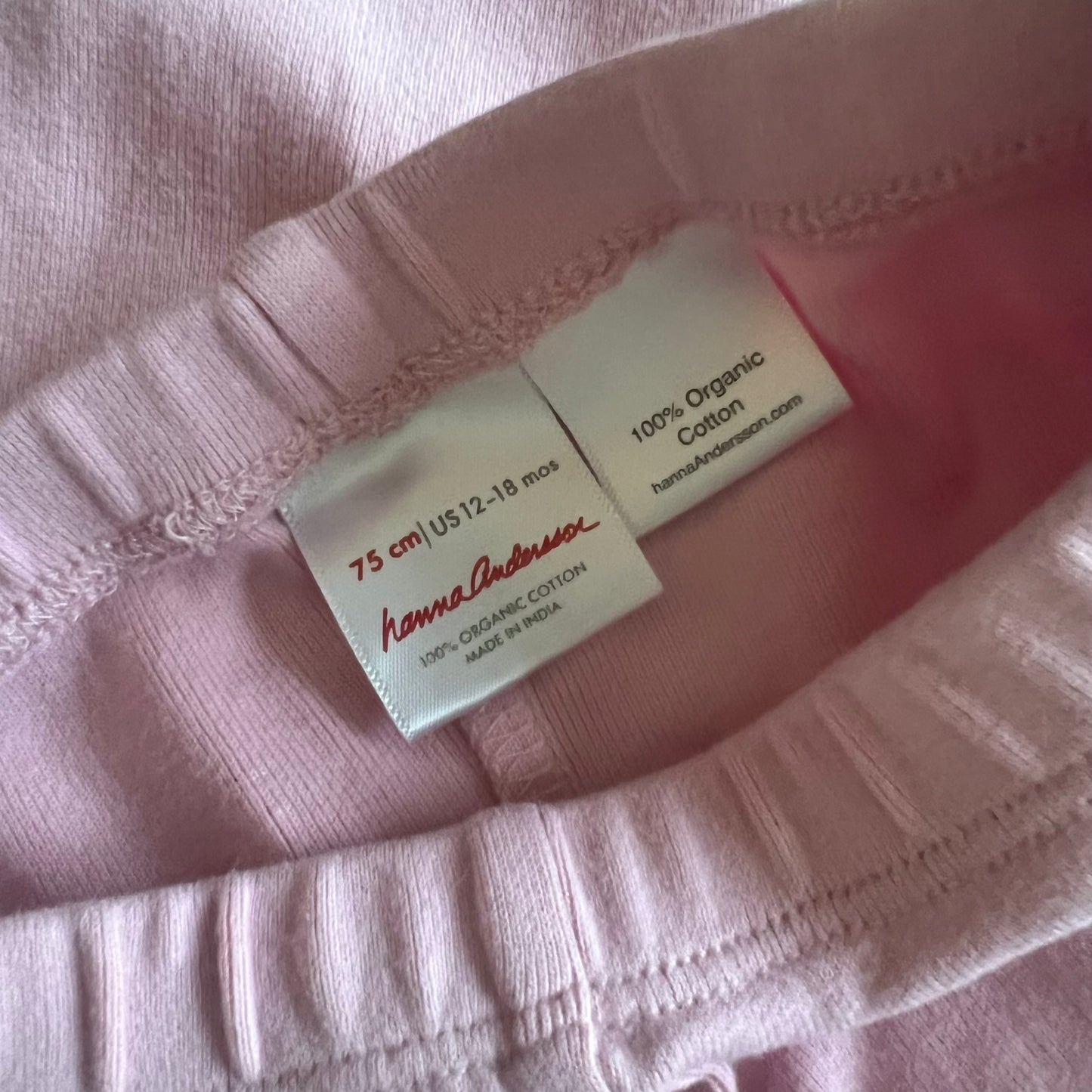 #5 Hanna Andersson Light Pink Leggings, Girls 12-18 months