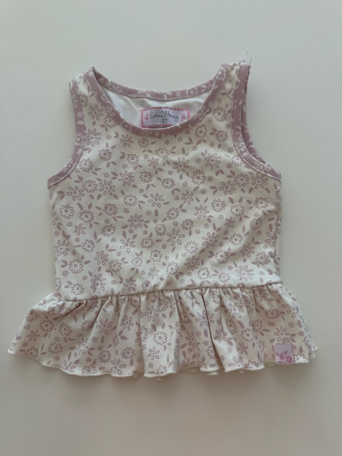 *reduced* #117, Girls 2T, SweetHoney purple peplum tank, EUC