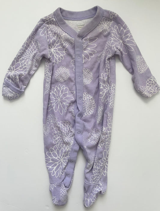 #3 Old Navy purple footie pajamas girls size 0-3mo