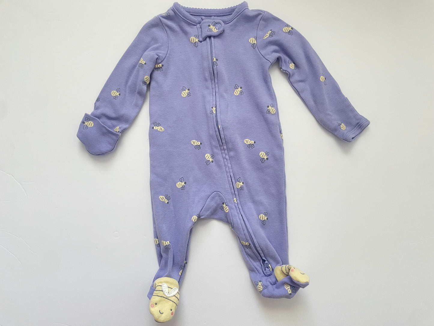 #3 Carters purple footie pajamas girls size 0-3mo