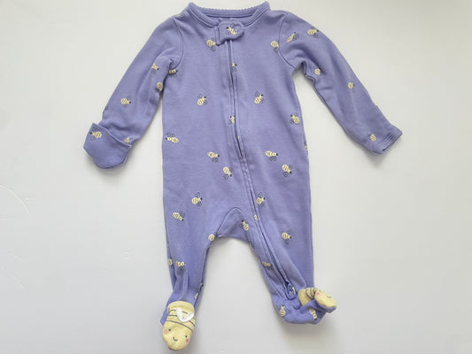 #3 Carters purple footie pajamas girls size 0-3mo