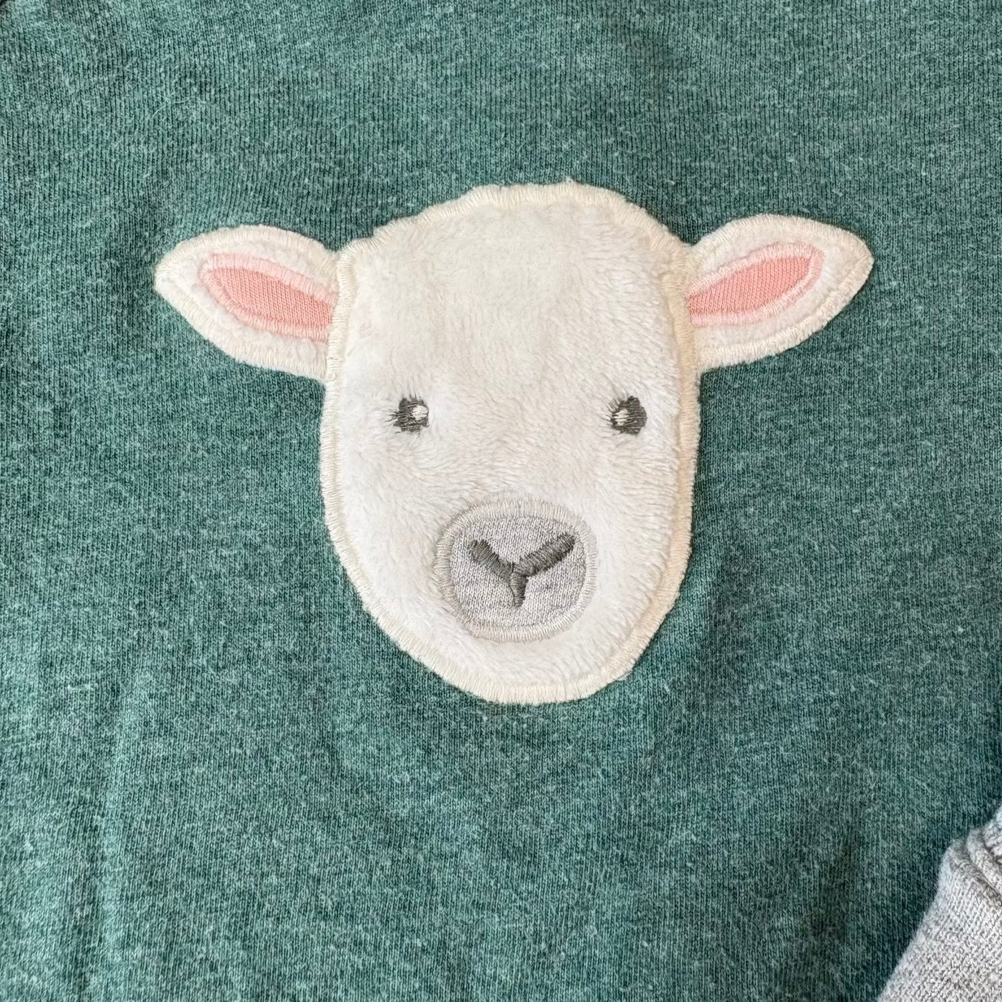 Seller 189 Boys 6-12m Baby Boden Long Sleeve Fuzzy Sheep Raglan Tee & Jogger Set EUC