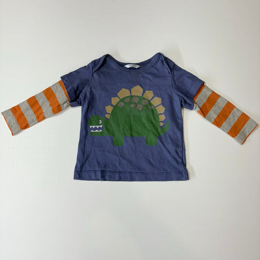 Seller 189 Boys 6-12m Baby Boden Long Sleeve Layered Dinosaur Tee GUC