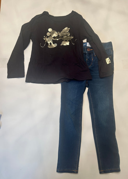 #11-Girls-4T-Gap/Old Navy-Mickey and Minnie Mouse Shirt and Old Navy Skinny Jeans (1 of 2)