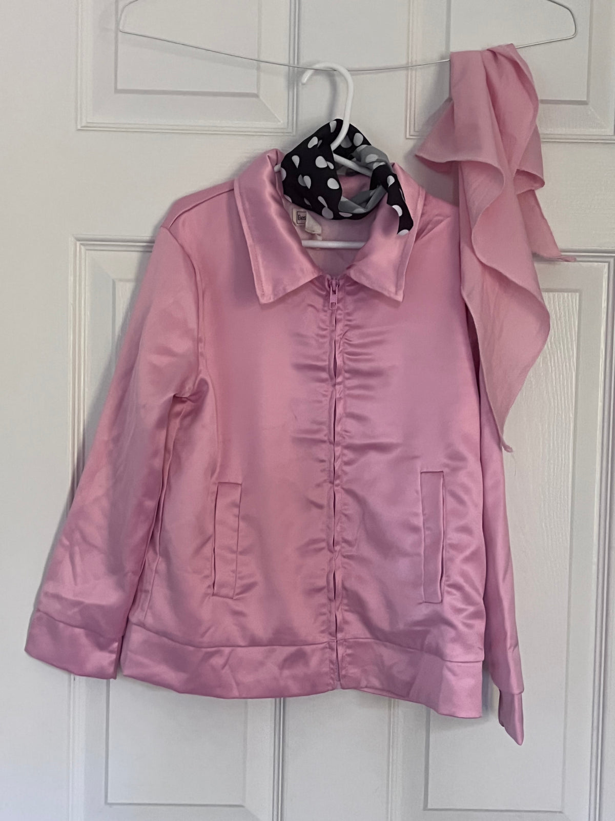 #125 Girls Pink Ladies 50’s Costume Jacket Size 7-8