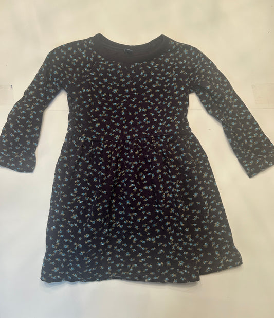 #11-Girls-4T-Gap-Black Floral Sweatshirt Dress