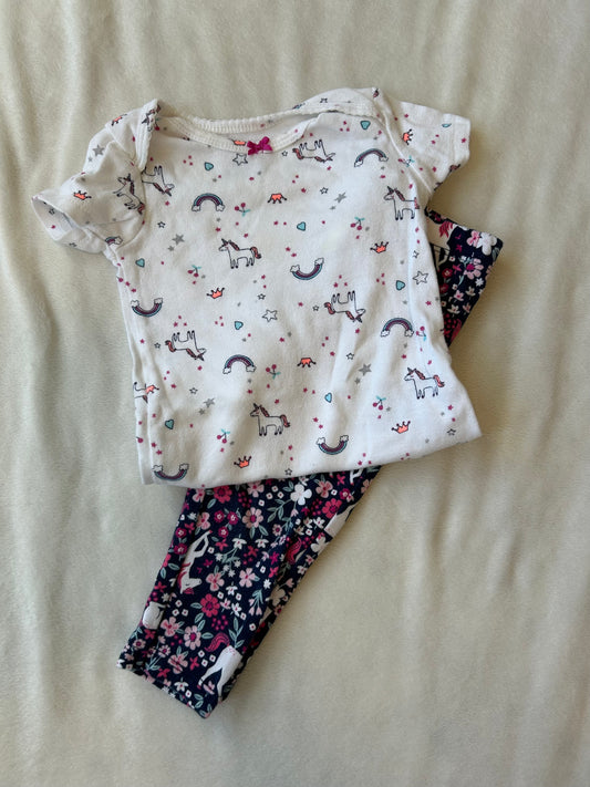 Carter's Girl 6 Month Unicorn Love Outfit (Matching pants/top)