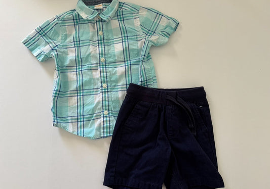 REDUCED # 92 Boys 2 t gap by blue shorts and Gymboree button up t shirt