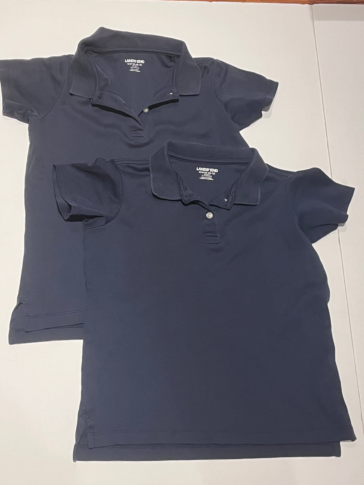 #125 Girls Lands End Uniform Polos Size 10-12