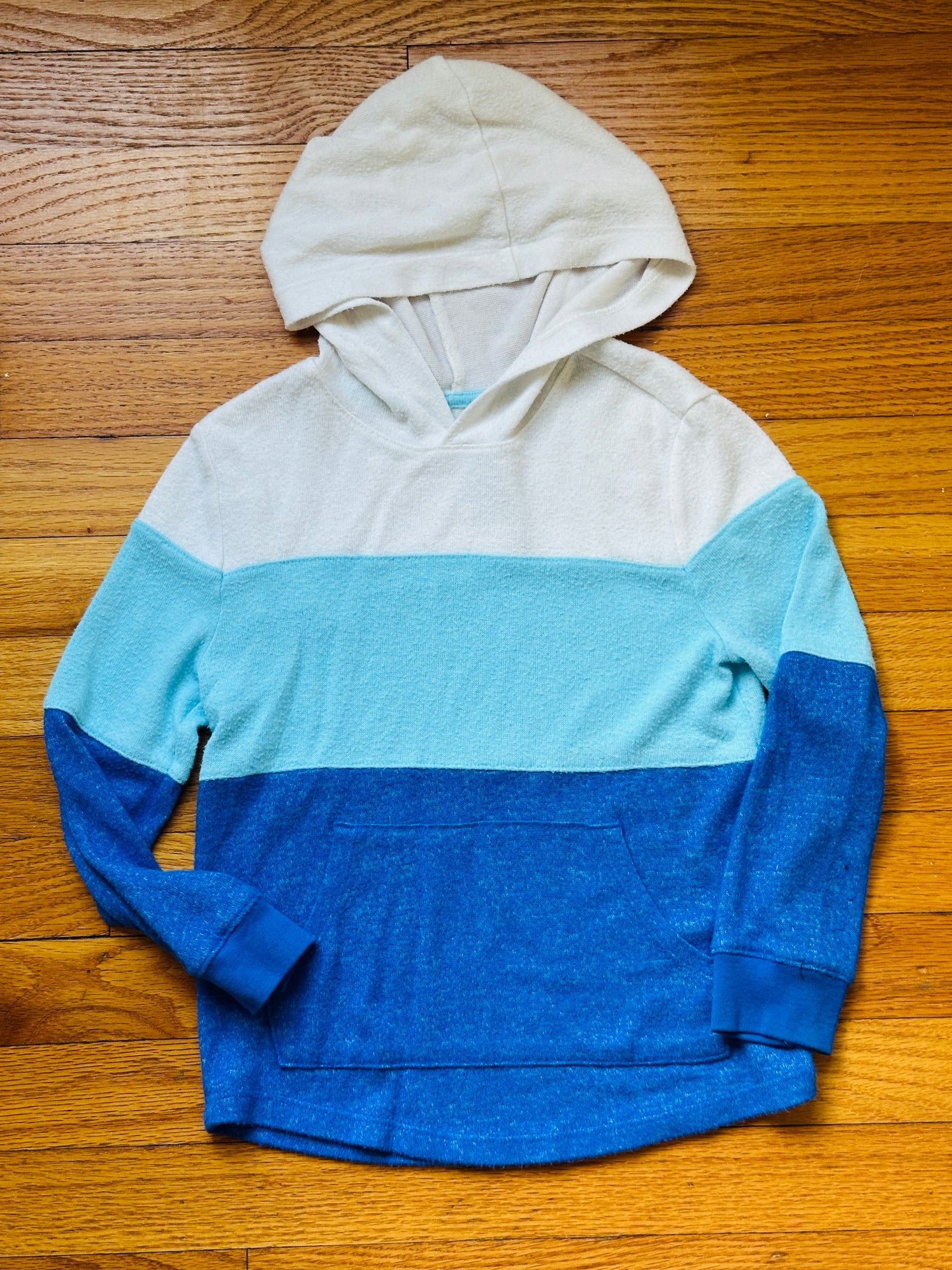 #186 Wonder Nation Blue Soft Knit Hooded Shirt - boys or girls 5T - VGUC