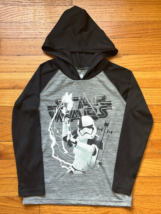 #186 Star Wars Athletic Hooded Shirt - boys 5/6 - VGUC