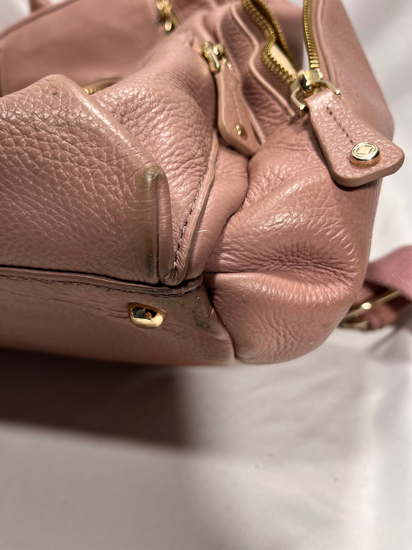 Kerikit leather pink diaper bag