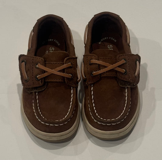 #187 Boys Size 8 Brown Sperry Boat Shoes