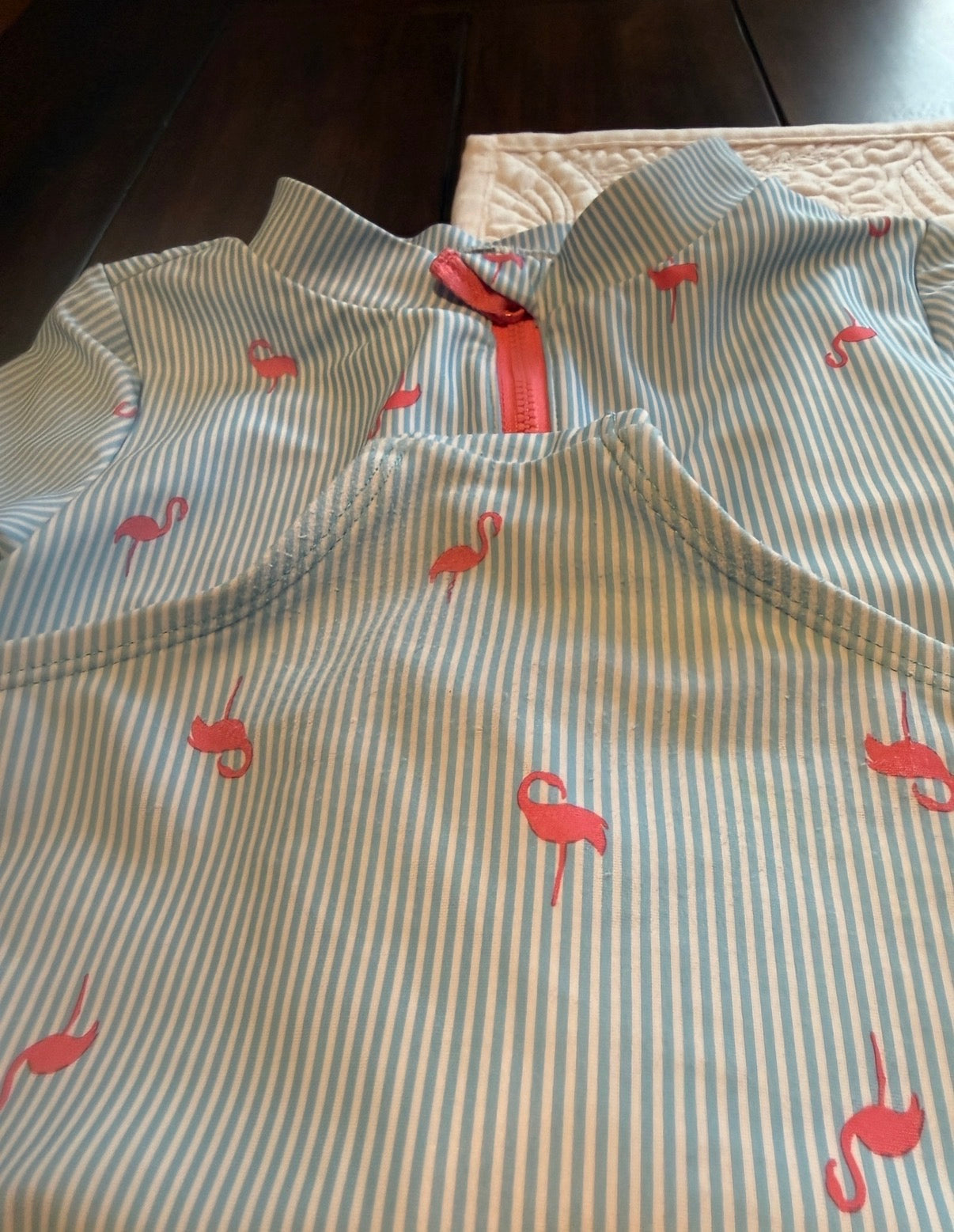4T Carter’s Girls Flamingo Rash Guard Swimsuit