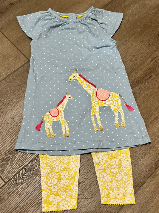 #90 Baby Boden girls giraffe outfit 18-24 mos