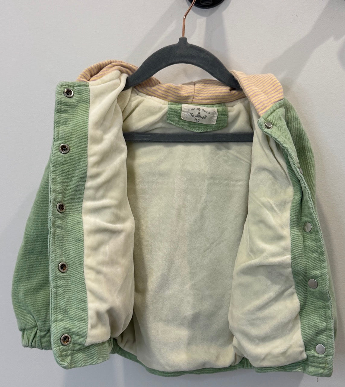 #82 Chang Ging Green Fleeced-Lined Jacket Girls Size 2T