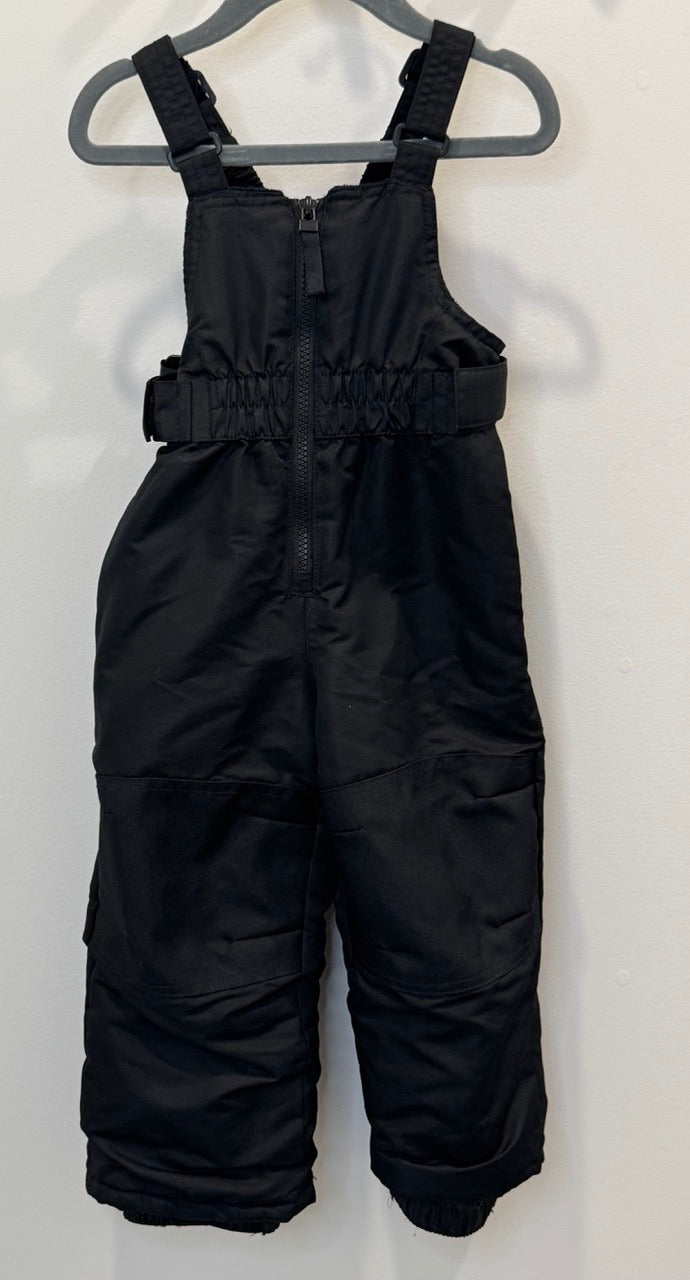 #82 Cat & Jack Black Snow Pants With Bib Boys/Girls Size 2T