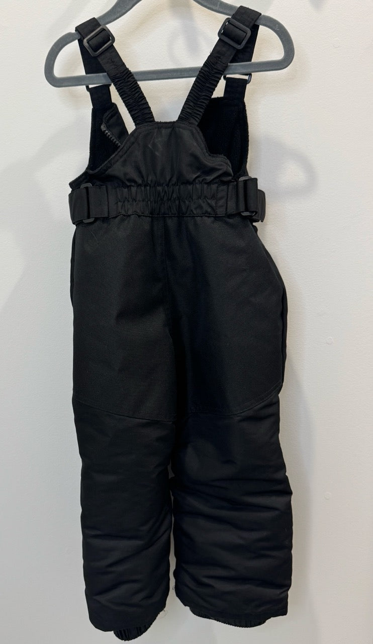 #82 Cat & Jack Black Snow Pants With Bib Boys/Girls Size 2T