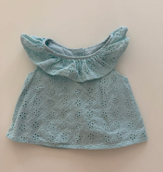 *reduced* #117, Girls 24M, Janie and Jack blue lace top, EUC
