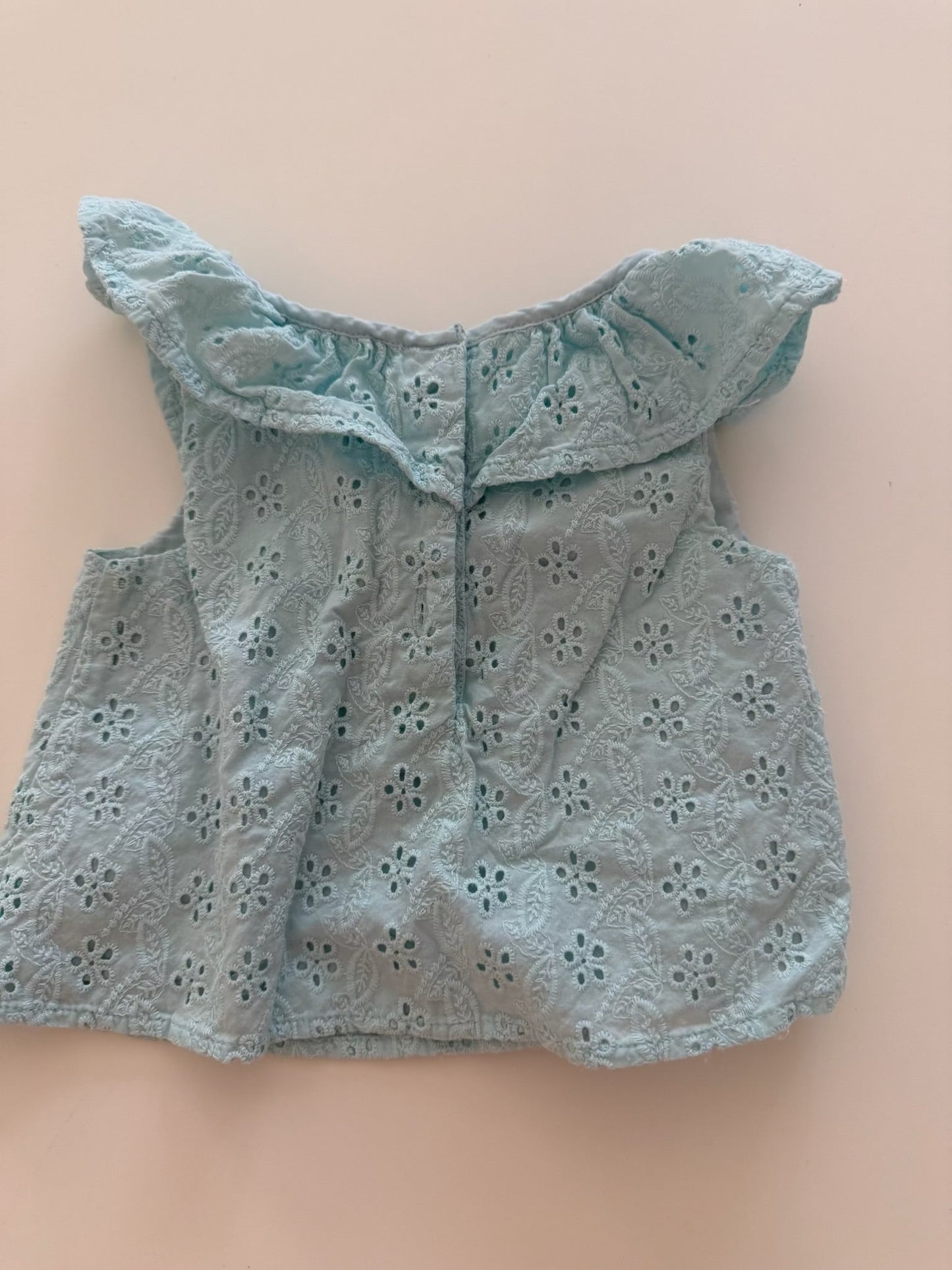 *reduced* #117, Girls 24M, Janie and Jack blue lace top, EUC