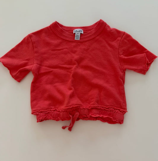 *reduced* #117, Girls 2T, Splendid coral cropped cinch waist shirt, EUC