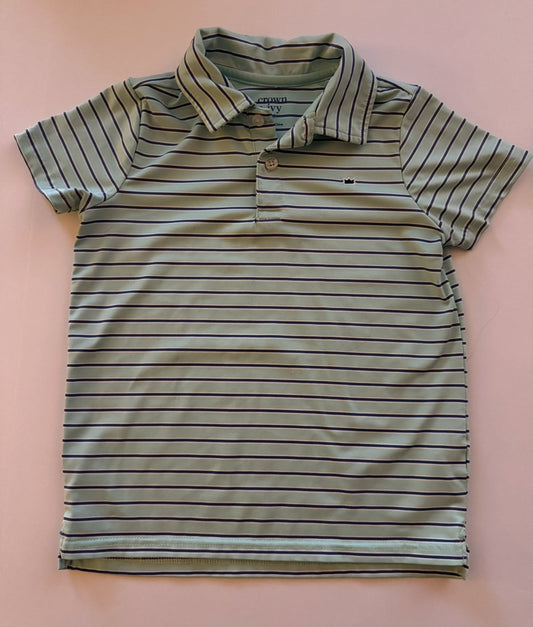 REDUCED #92 Boys 5 t crown and ivy button collar summer striped t shirt