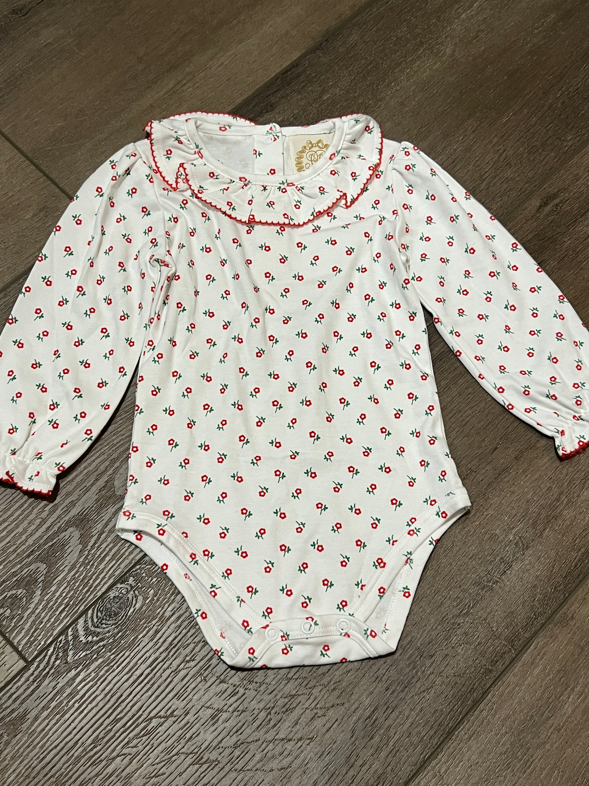 #90 TBBC girls floral onesie, 18-24 mos