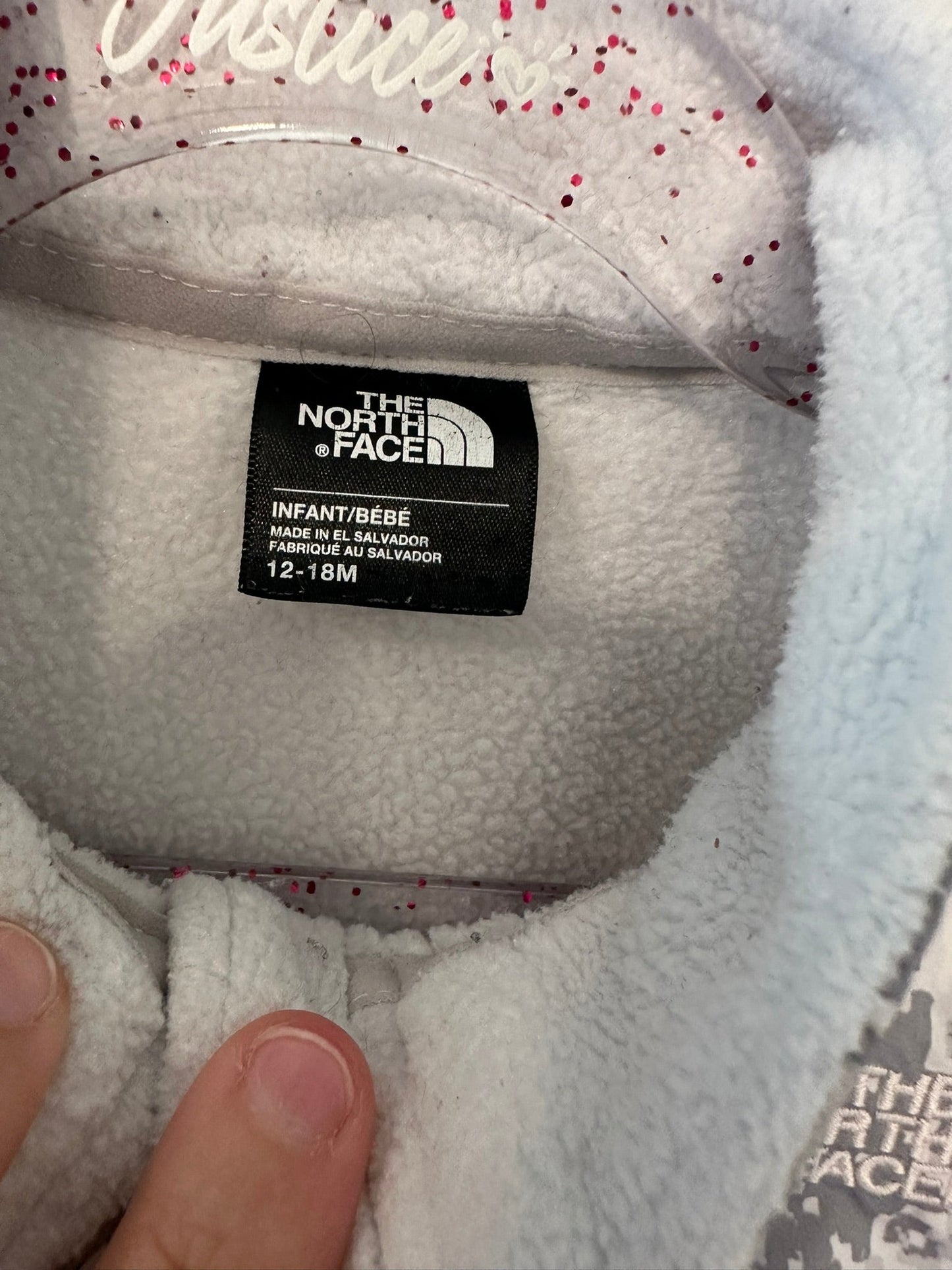 #85 REDUCED The North Face White Geo Camo Fleece, Infant Girls 12-18m