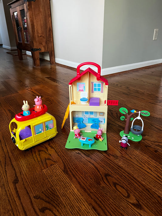 Seller #115 - Peppa Pig Toys (Bus, House, Tree Swing, & Figurines), VGUC