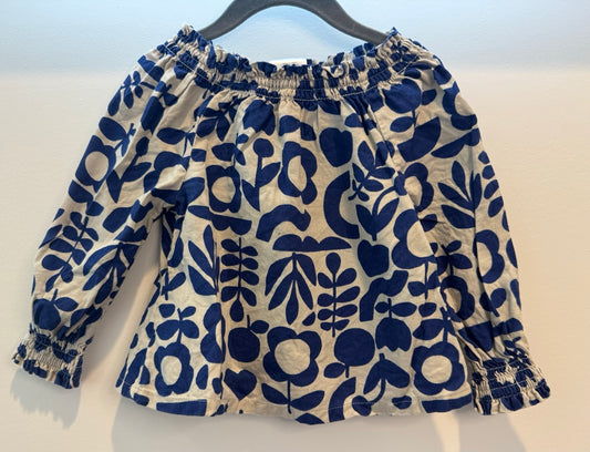 #82 Hanna Andersson Peasant Top with Bold Shapes Girls Size 2T