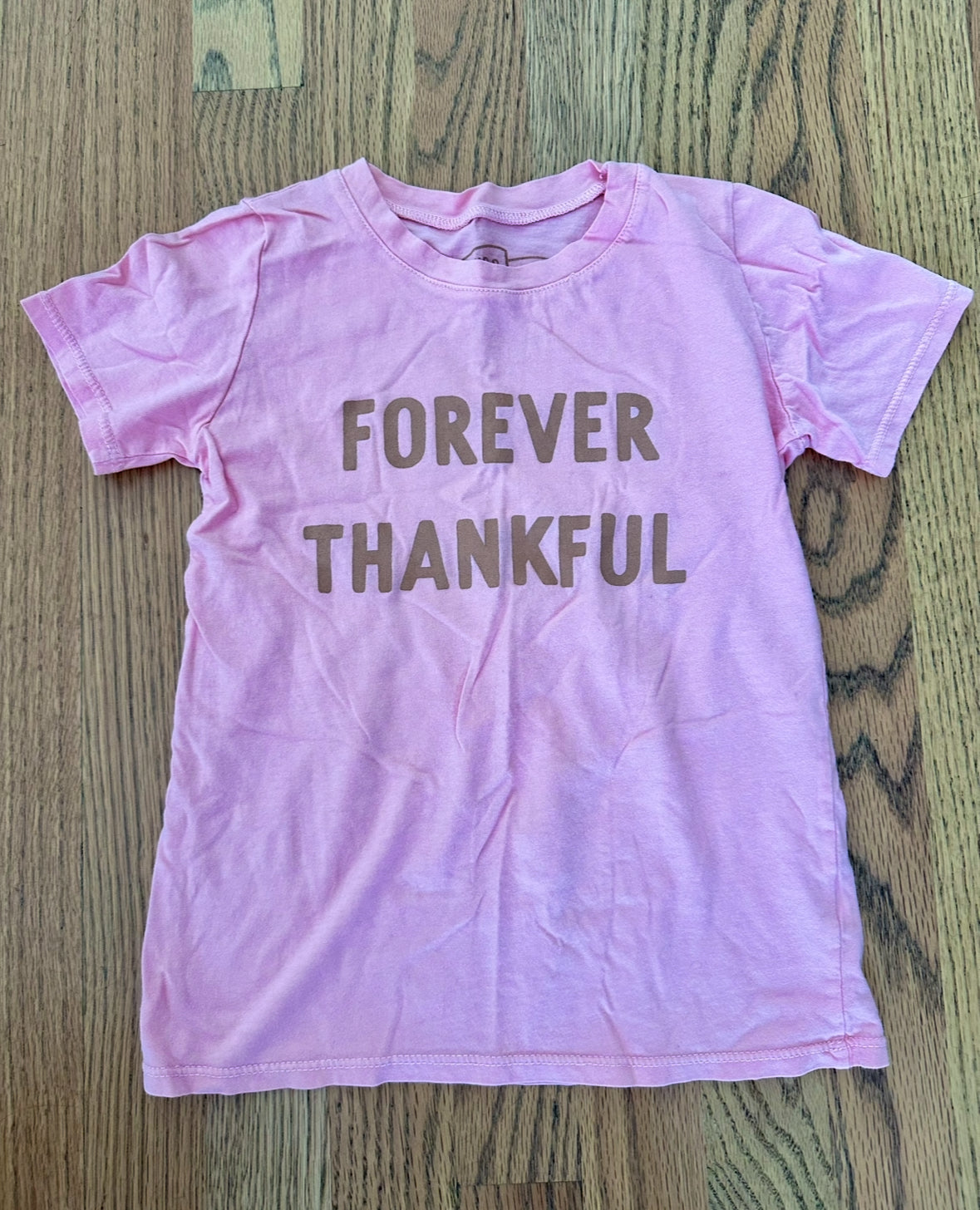 #198- Girls, Boutique, Fall “Thankful” Pink T-shirt- Size 5