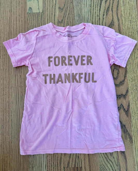 #198- Girls, Boutique, Fall “Thankful” Pink T-shirt- Size 5